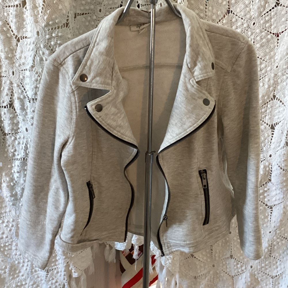 Style & Co. Light Beige Leather Jacket
